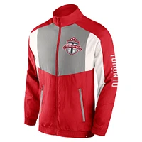 Veste de survêtement entièrement zippée rouge Toronto FC Fundamentals Raglan marque Fanatics pour hommes