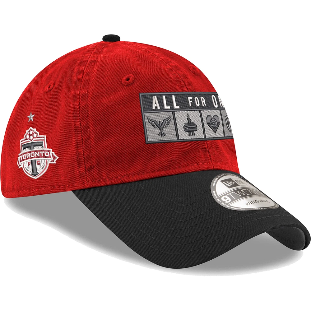 Casquette réglable New Era Toronto FC Jersey Hook 9TWENTY rouge pour homme