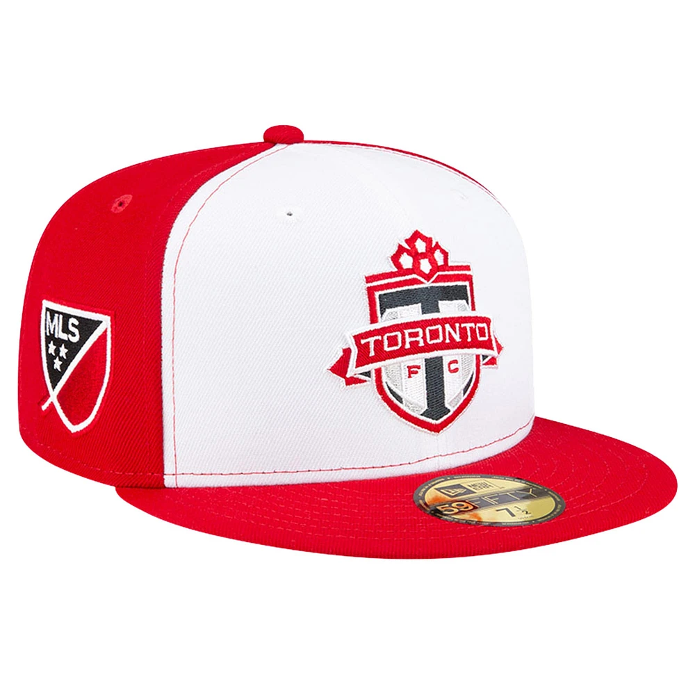 Casquette ajustée 59FIFTY New Era pour homme, blanc/rouge, Toronto FC Kick Off Collection