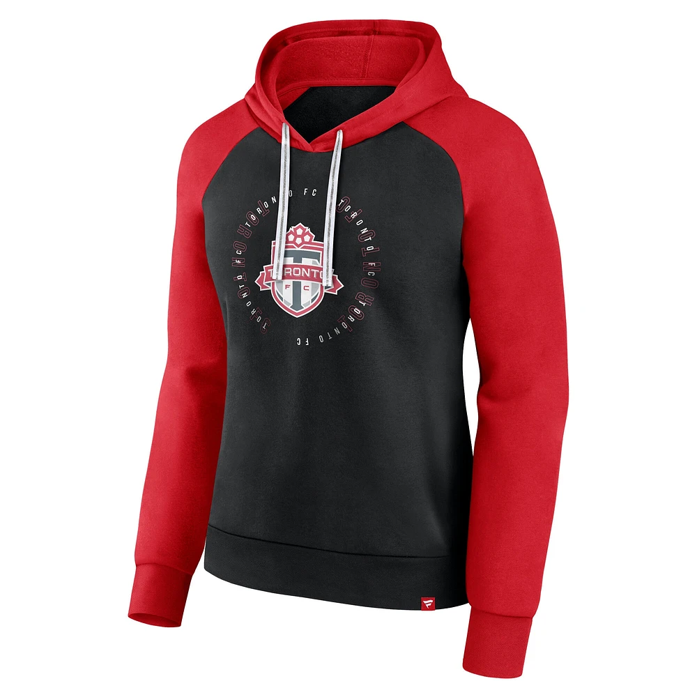 Women's Fanatics Black/Red Toronto FC Instep Raglan Pullover Hoodie