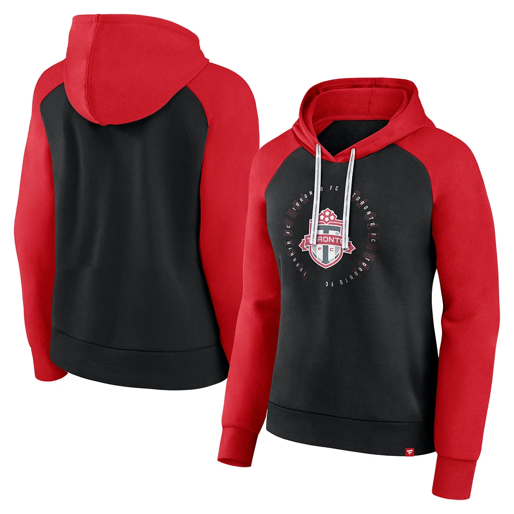 Women's Fanatics Black/Red Toronto FC Instep Raglan Pullover Hoodie