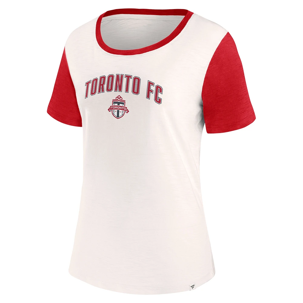 T-shirt Carver Slub Fanatics pour femmes crème/rouge du Toronto FC Fundamentals