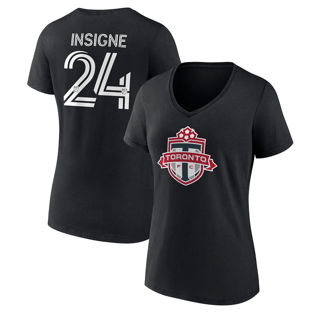 Fanatics pour femmes Lorenzo Insigne noir Toronto FC Authentic Stack Name & Number - T-shirt à col en V