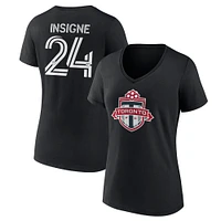 Fanatics pour femmes Lorenzo Insigne noir Toronto FC Authentic Stack Name & Number - T-shirt à col en V