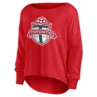 T-shirt rouge à manches longues Carver Slub du Toronto FC Fundamentals de marque Fanatics pour femmes