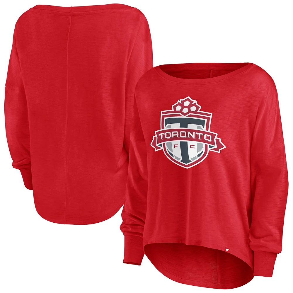 T-shirt rouge à manches longues Carver Slub du Toronto FC Fundamentals de marque Fanatics pour femmes