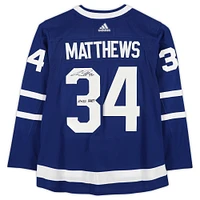 Auston Matthews Blue Toronto Maple Leafs Autographed adidas 2022 Hart Trophy Winner Authentic Jersey with ''2022 Hart'' Inscription