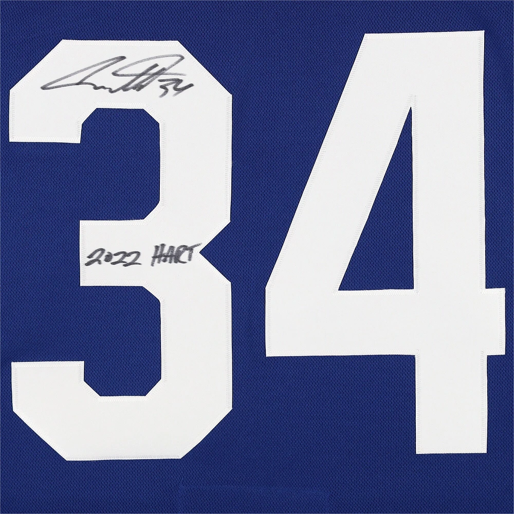Auston Matthews Blue Toronto Maple Leafs Autographed adidas 2022 Hart Trophy Winner Authentic Jersey with ''2022 Hart'' Inscription