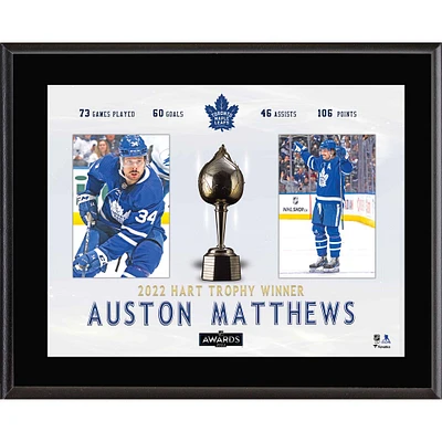 Auston Matthews Toronto Maple Leafs 10.5'' x 13'' 2022 Hart Trophy Winner Sublimated Plaque