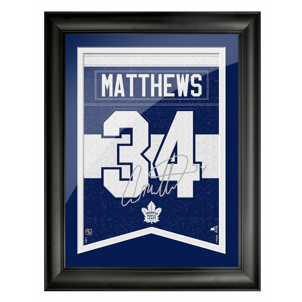 Auston Matthews Toronto Maple Leafs 12'' x 16'' Framed Replica Autograph Player - Banner