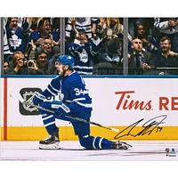 Auston Matthews Toronto Maple Leafs Autographed 16" x 20" Blue Jersey Goal Celebration Photograph