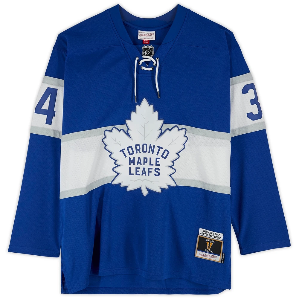 Auston Matthews Toronto Maple Leafs Autographed 2017 Centennial Classic Mitchell & Ness Jersey with "OT GWG 1-1-17" Inscription - Limited Edition of 17