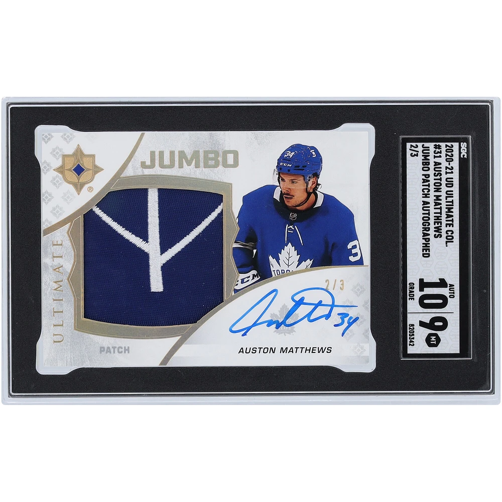 Carte authentifiée 9/10 SGC #31 #2/3 de la collection Ultimate Upper Deck 2020-21 autographiée par Auston Matthews des Maple Leafs de Toronto