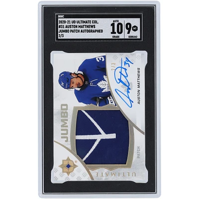 Carte authentifiée 9/10 SGC #31 #2/3 de la collection Ultimate Upper Deck 2020-21 autographiée par Auston Matthews des Maple Leafs de Toronto