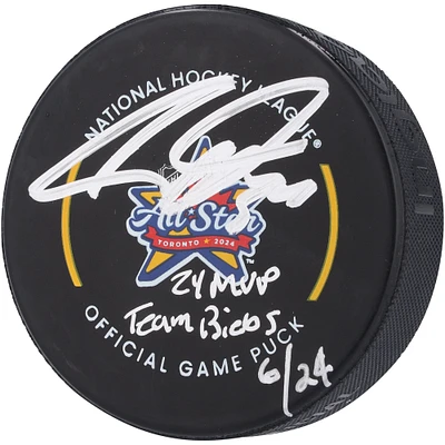 Auston Matthews Toronto Maple Leafs Autographed 2024 NHL All-Star Game Official Game Puck with Multiple Inscriptions - Limited Edition of 24
