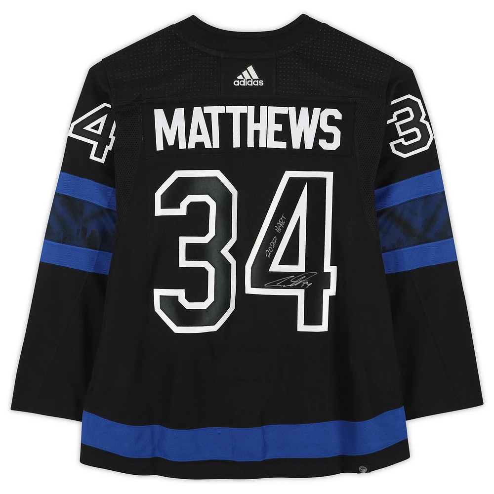 Auston Matthews Toronto Maple Leafs Autographed adidas 2022 Hart Trophy Winner Alternative Authentic Jersey with ''2022 Hart'' Inscription