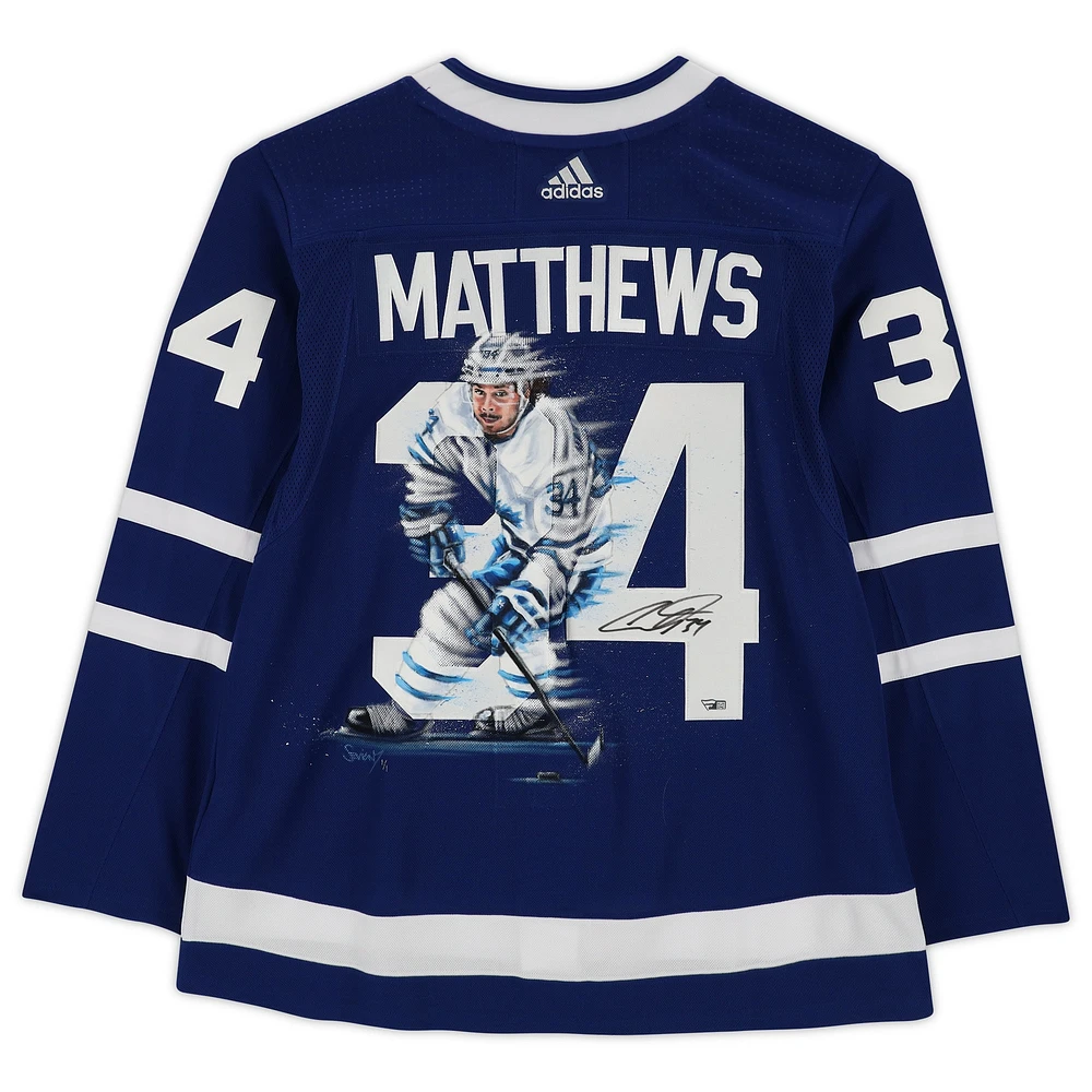 Auston Matthews Toronto Maple Leafs Autographed Blue Adidas Authentic Jersey - Art by Eric Sevigny - #1 of Limited Edition 1 - B677046