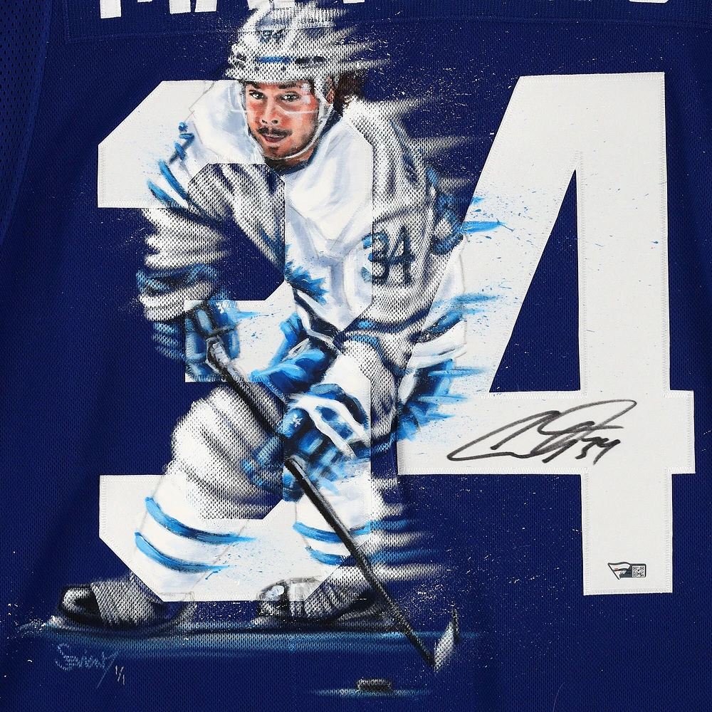 Auston Matthews Toronto Maple Leafs Autographed Blue Adidas Authentic Jersey - Art by Eric Sevigny - #1 of Limited Edition 1 - B677046