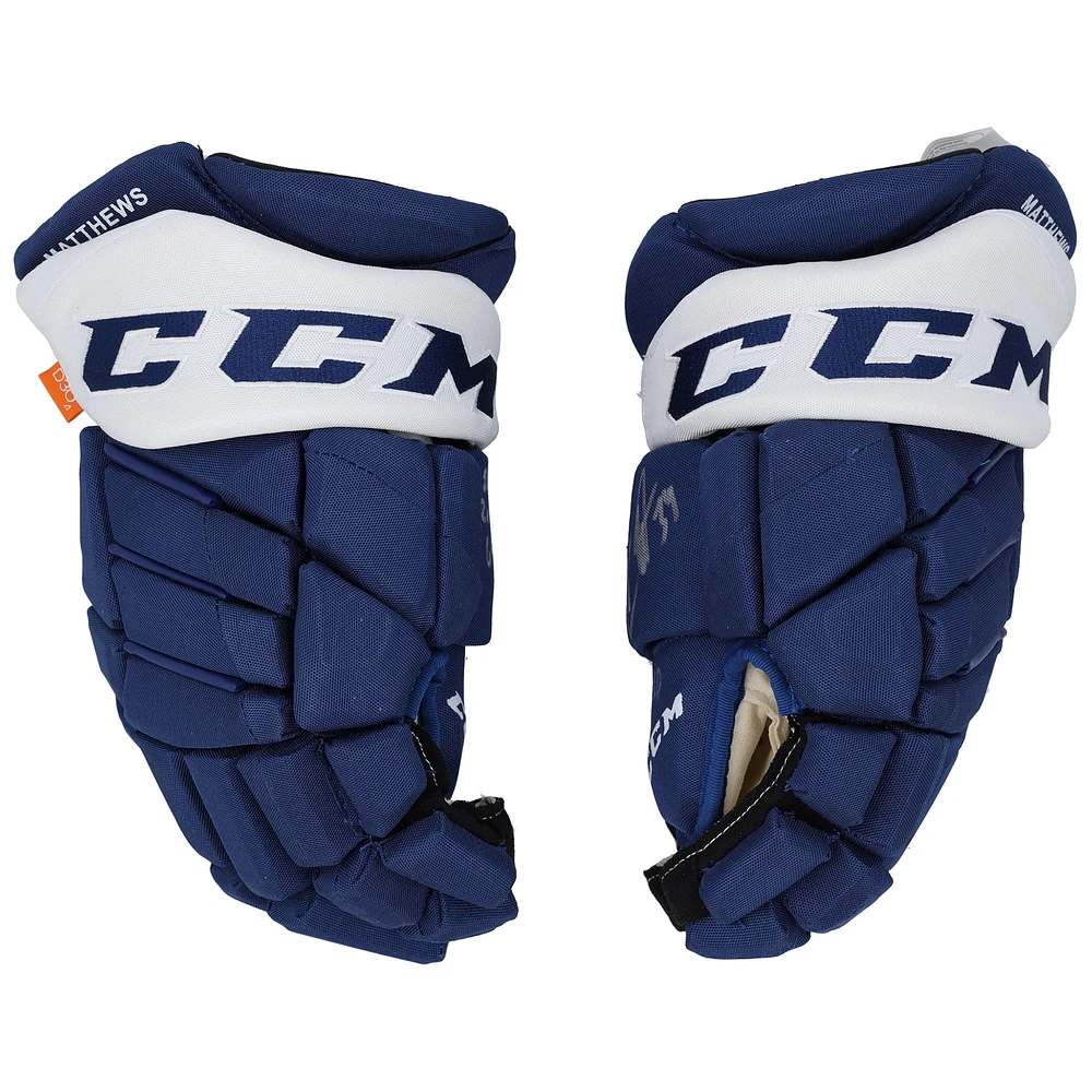 Auston Matthews Toronto Maple Leafs Autographed Blue CCM Game Model Gloves with Multiple Inscriptions - Limited Edition of 10
