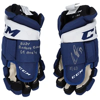 Auston Matthews Toronto Maple Leafs Autographed Blue CCM Game Model Gloves with Multiple Inscriptions - Limited Edition of 10
