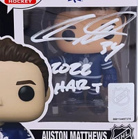 Auston Matthews Toronto Maple Leafs Autographed Blue Jersey Funko Pop! Vinyl Figure with "2022 Hart" Inscription