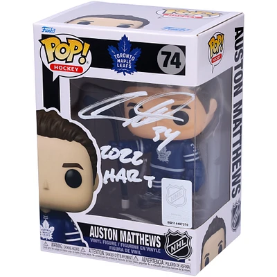 Auston Matthews Toronto Maple Leafs Autographed Blue Jersey Funko Pop! Vinyl Figure with "2022 Hart" Inscription