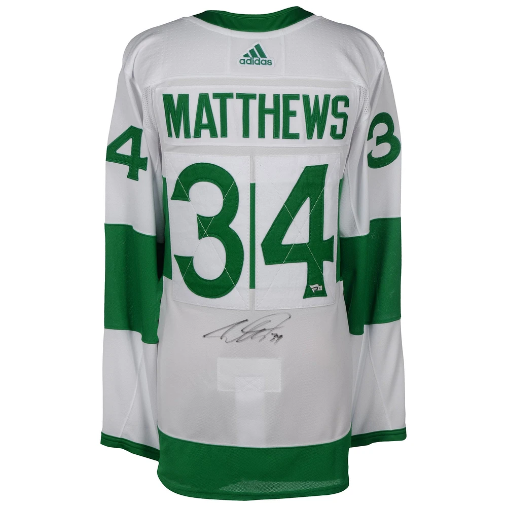 Auston Matthews Toronto Maple Leafs Autographed Green Toronto St. Pats Adidas Authentic Jersey