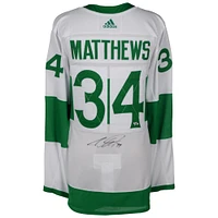 Auston Matthews Toronto Maple Leafs Autographed Green Toronto St. Pats Adidas Authentic Jersey