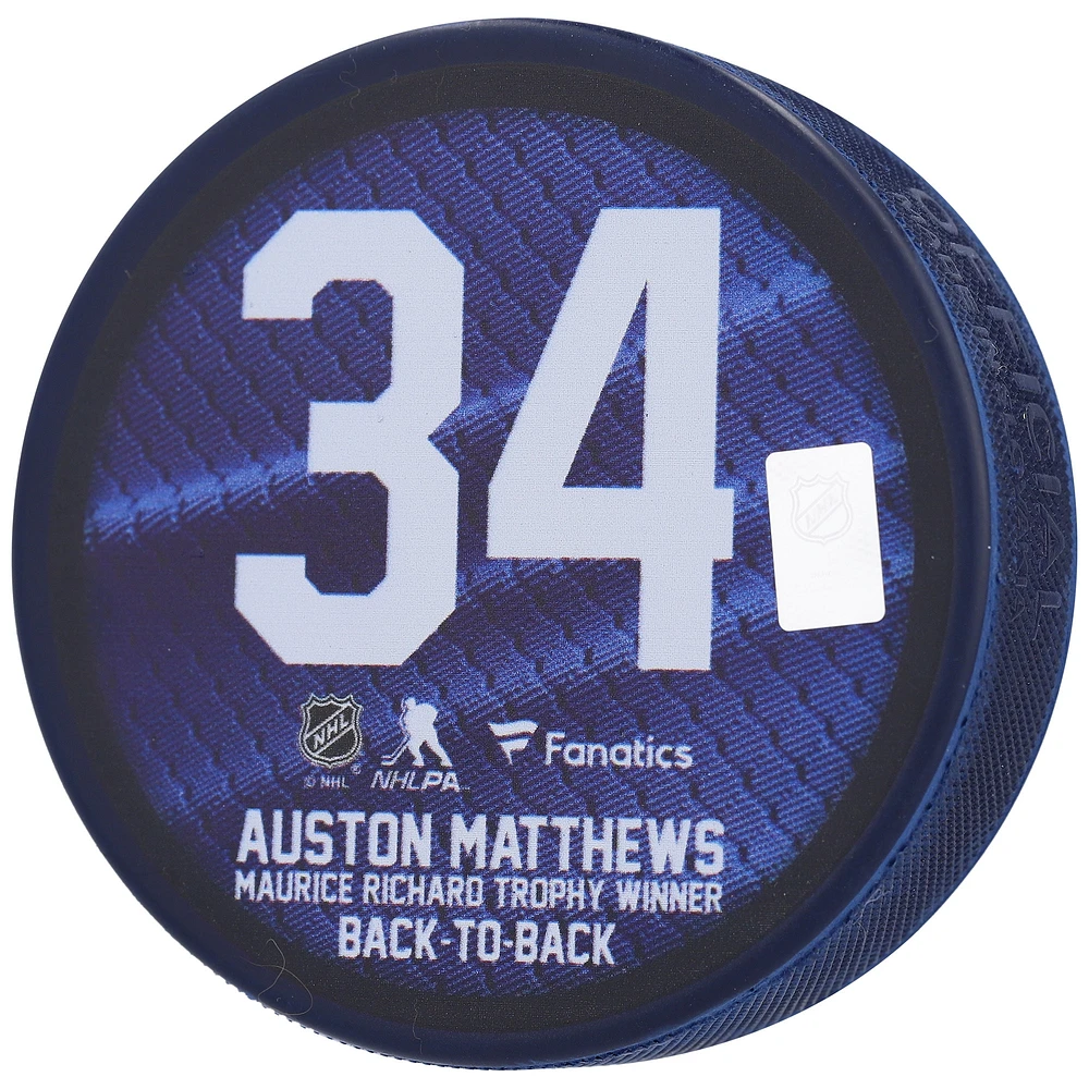 Auston Matthews Toronto Maple Leafs Autographed Inglasco Rocket Richard Puck - Limited Edition of 134