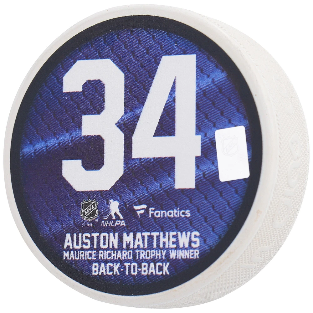 Rondelle imprimée autographiée par Auston Matthews des Maple Leafs de Toronto - Édition limitée à 134 exemplaires