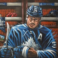 Auston Matthews Toronto Maple Leafs Autographed Stretched 30" x 40" Original Canvas Artwork - Art by Eric Sevigny - #1 of Limited Edition 1