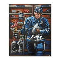 Auston Matthews Toronto Maple Leafs Autographed Stretched 30" x 40" Original Canvas Artwork - Art by Eric Sevigny - #1 of Limited Edition 1