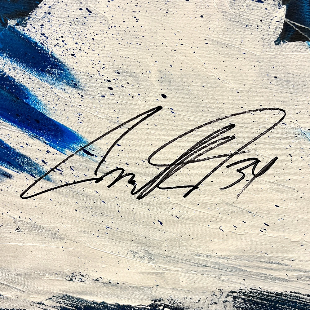 Auston Matthews Toronto Maple Leafs Autographed Stretched 30" x 40" Original Canvas Artwork - Art by Eric Sevigny - #1 of Limited Edition 1