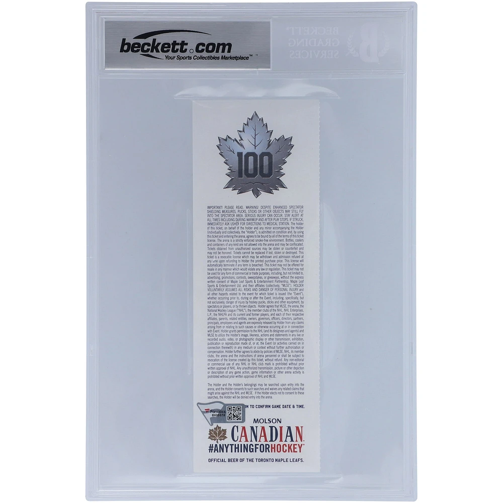 Auston Matthews Toronto Maple Leafs Autographed Ticket from December 2016 with "2017 Calder" Inscription