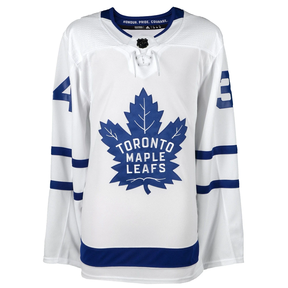 Maillot Adidas authentique blanc autographié par Auston Matthews des Maple Leafs de Toronto