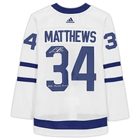 Auston Matthews Toronto Maple Leafs Autographed White adidas Jersey with "2021 Rocket Richard" Inscription