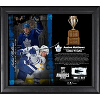 Auston Matthews Toronto Maple Leafs Framed 15" x 17" 2017 Calder Trophy Winner Collage with a Piece of Game-Used Puck - Limited Edition of 234