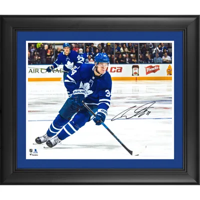 Auston Matthews Toronto Maple Leafs Fanatics Authentic Autographed 16 x  20 Blue Jersey Stopping Photograph