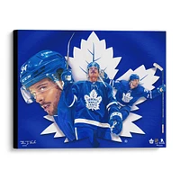 Auston Matthews Toronto Maple Leafs Stretched 20" x 24" Canvas Giclee Print - Designed and Signed by Artist Brian Konnick - Limited Edition of 25