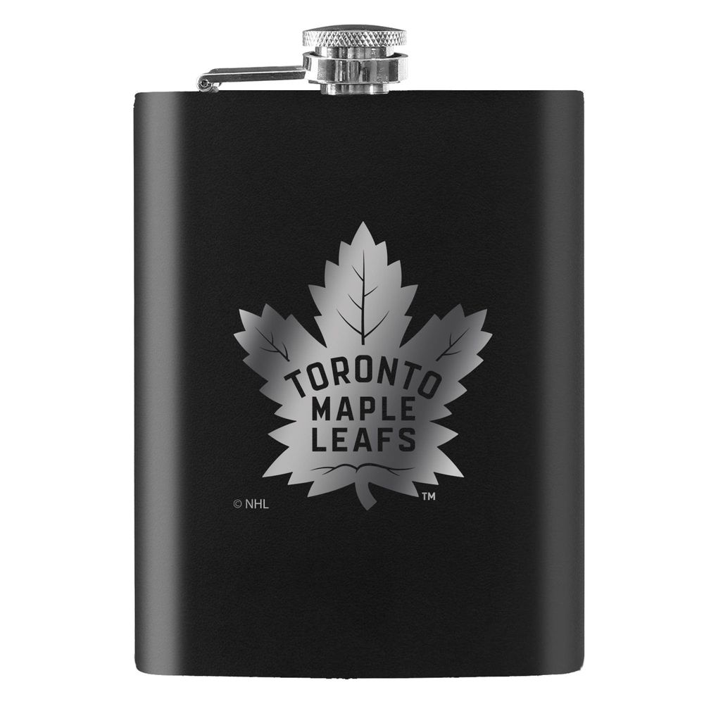 Black Toronto Maple Leafs 8oz. Laser Etched Flask