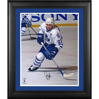 Doug Gilmour Toronto Maple Leafs Framed Autographed 16" x 20" White Jersey Skating Photograph