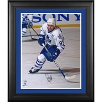 Doug Gilmour Toronto Maple Leafs Framed Autographed 16" x 20" White Jersey Skating Photograph