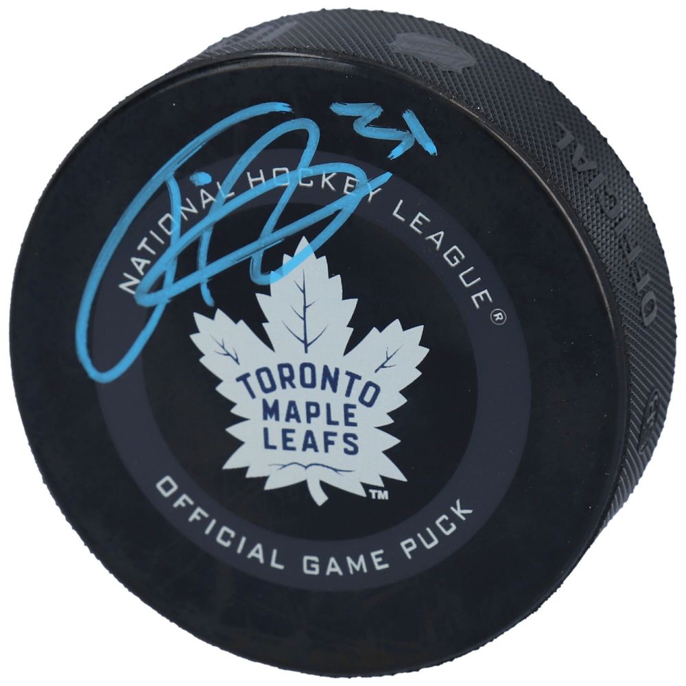 Frederik Andersen Toronto Maple Leafs Autographed 2019 Model Official Game Puck