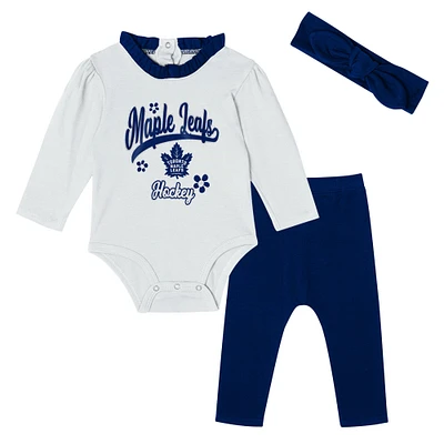 Ensemble 3 pièces à manches longues pour bébé fille Toronto Maple Leafs Rink Queen