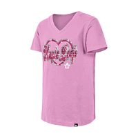 T-shirt à col en V sequins roses pour fille New Era des Maple Leafs de Toronto