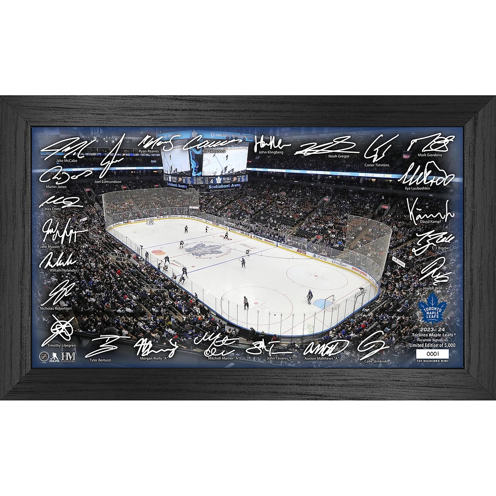 Photo encadrée de la patinoire Signature 2024 des Maple Leafs de Toronto de Highland Mint, 12 po x 20 po