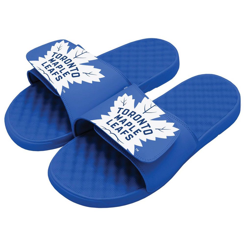 ISlide Blue Toronto Maple Leafs Blown-Up Logo - Slide Sandals