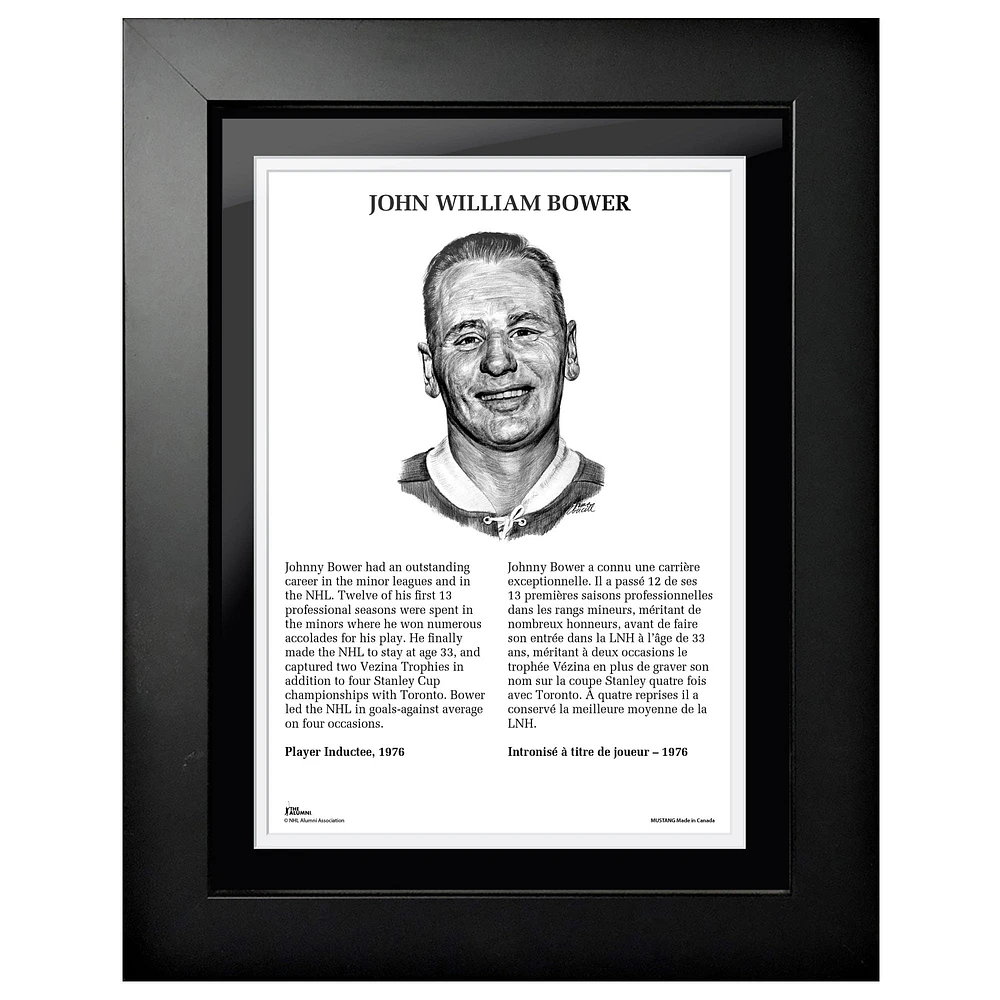 Johnny Bower Toronto Maple Leafs - Photo encadrée Legends Line 12 '' x 16 ''