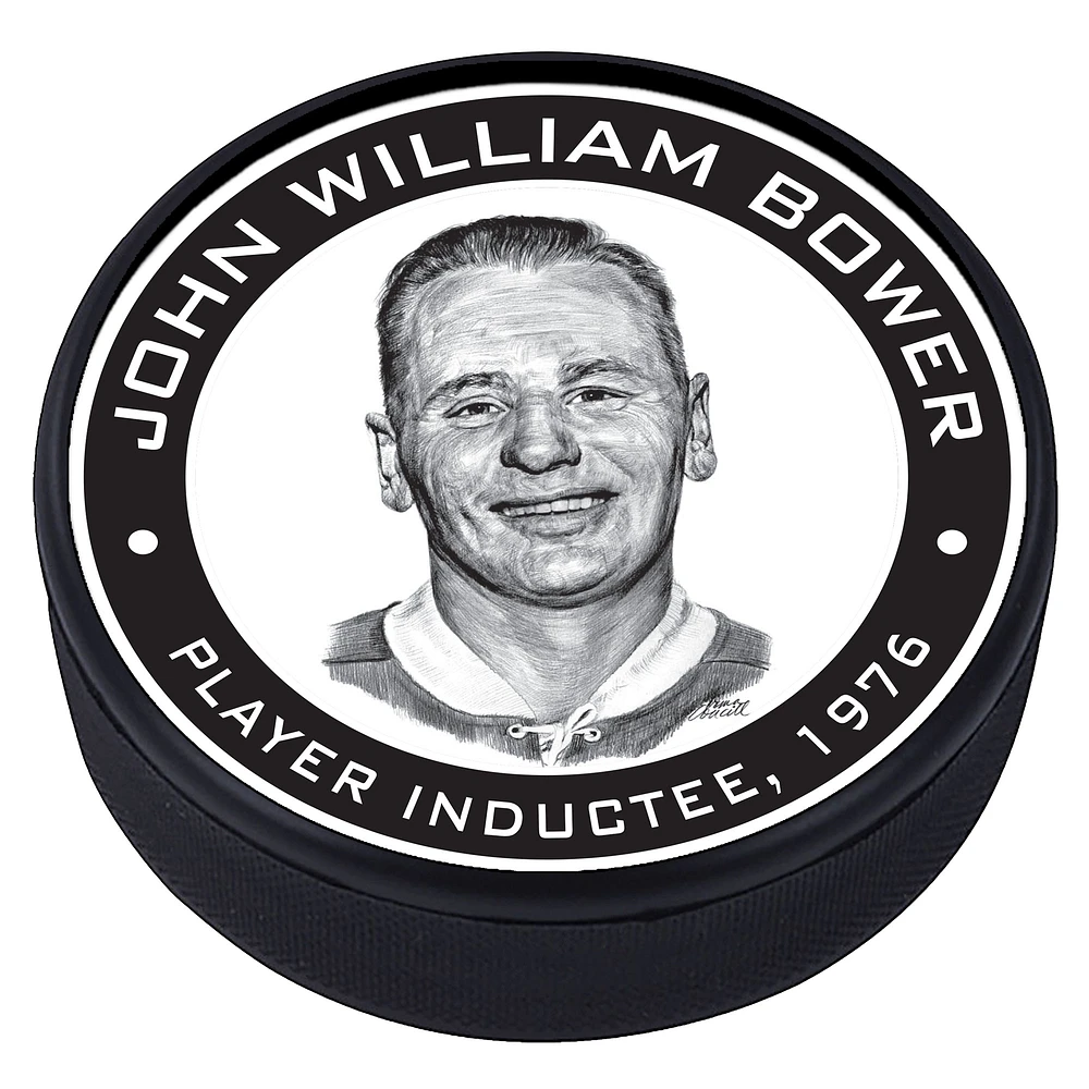 Johnny Bower Toronto Maple Leafs - Rondelle de hockey texturée Legends Line