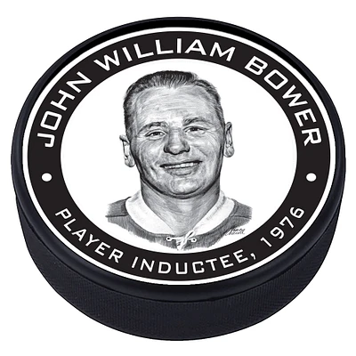 Johnny Bower Toronto Maple Leafs - Rondelle de hockey texturée Legends Line